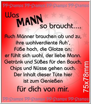 Was Mann so braucht, Spruch
