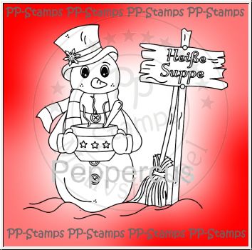 Schneemann mit heißer Suppe (Peppercus-design)