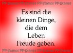 Es sind die kleinen Dinge, Spruch