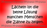 Spruch: Lächeln ist die beste Lösung....