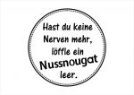 Nussnougat Spruch, Label