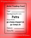 ATC Rückseitenstempel rechteckig mit persönlichen Einträgen