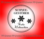 Schneegestöber, Frohe Weihnachten, rund